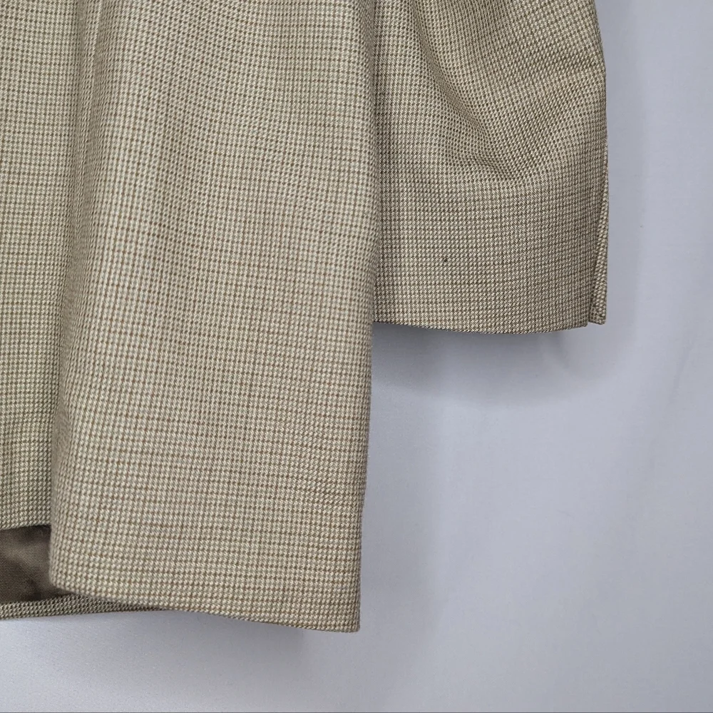 Lauren Ralph Lauren Men's Tan Silk Wool Single Breasted Blazer Jacket Size 46R
